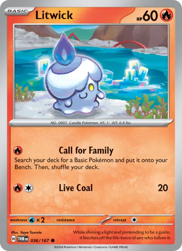 Litwick Common Pokemon card #036 from Twilight Masquerade