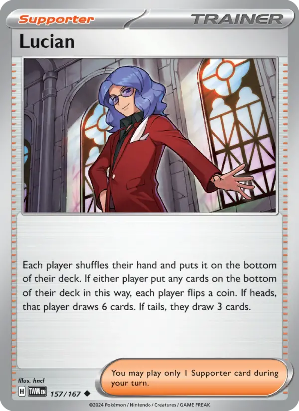Lucian Uncommon Pokemon card #157 from Twilight Masquerade