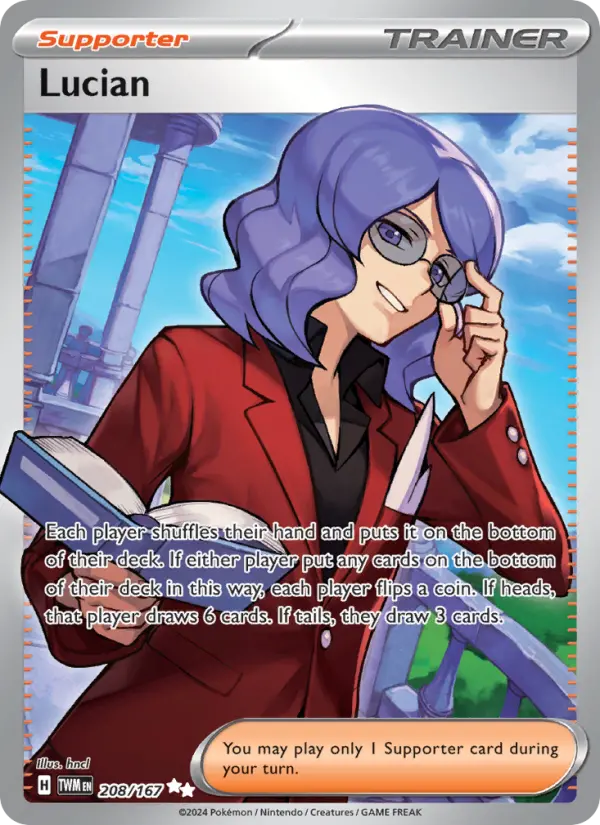Lucian Ultra Rare Pokemon card #208 from Twilight Masquerade