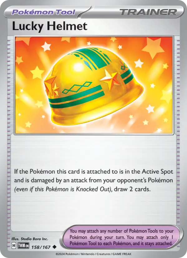Lucky Helmet Uncommon Pokemon card #158 from Twilight Masquerade