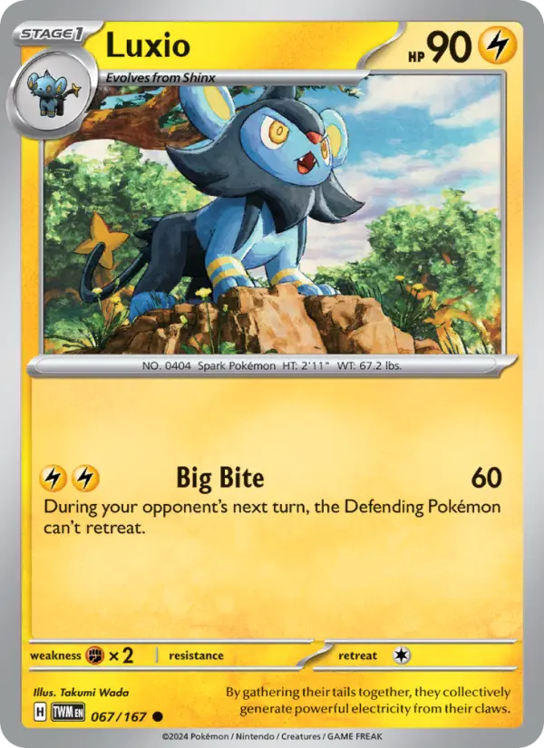 Luxio Common Pokemon card #067 from Twilight Masquerade