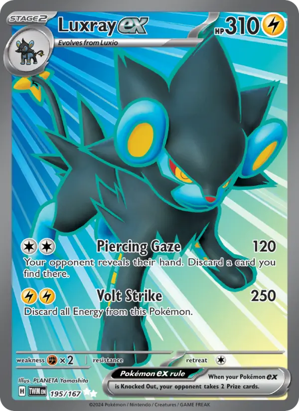 Luxray ex Ultra Rare Pokemon card #195 from Twilight Masquerade