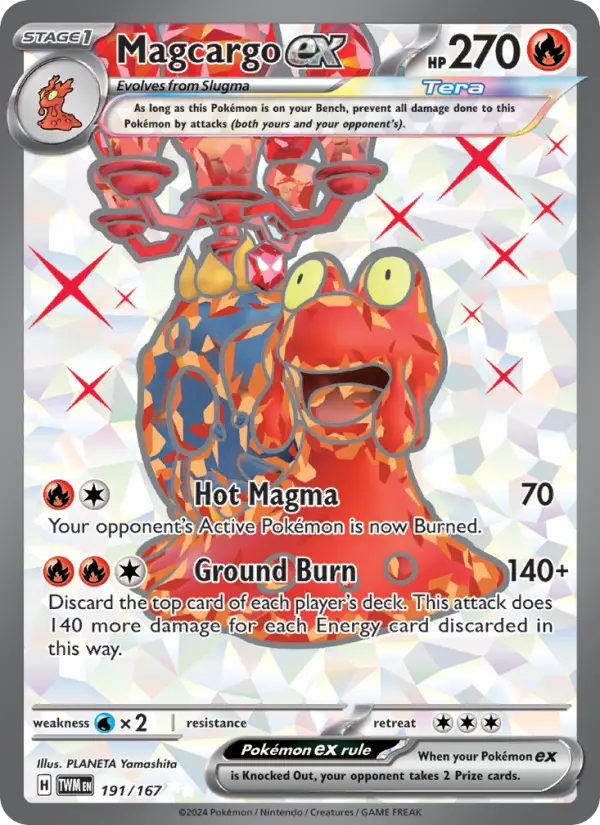 Magcargo ex Ultra Rare Pokemon card #191 from Twilight Masquerade