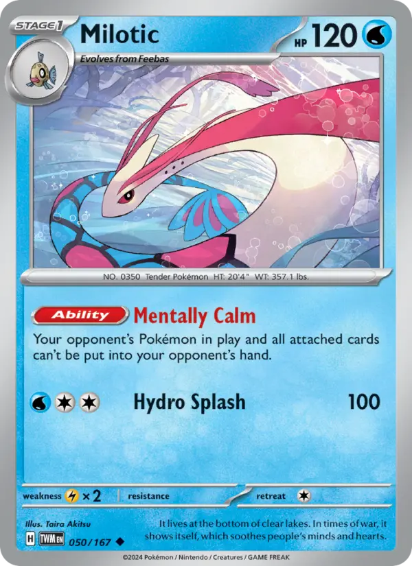 Milotic Uncommon Pokemon card #050 from Twilight Masquerade