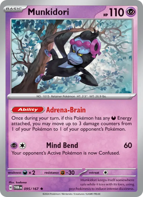 Munkidori Rare Pokemon card #095 from Twilight Masquerade