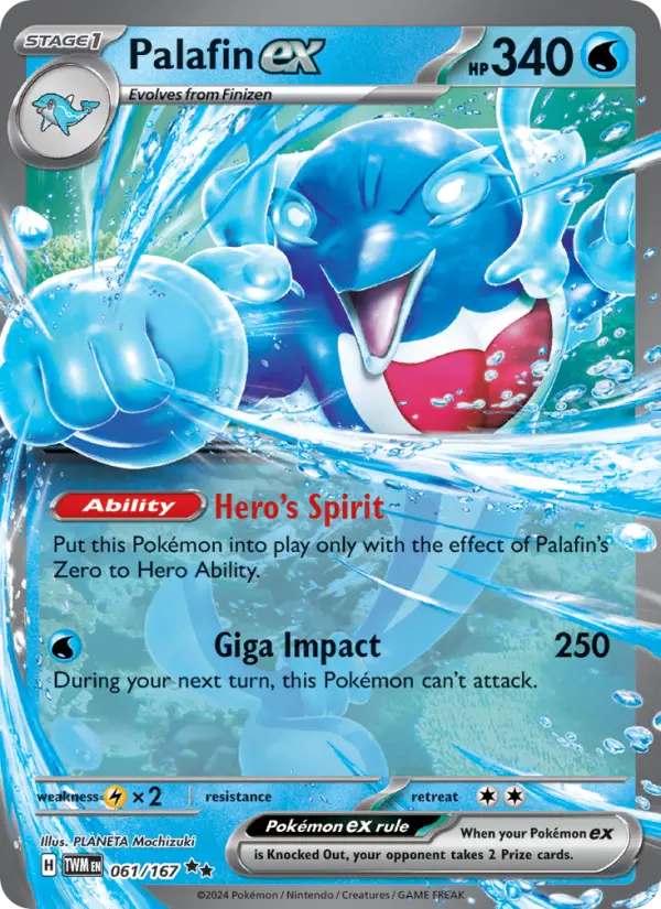 Palafin ex Double rare Pokemon card #061 from Twilight Masquerade