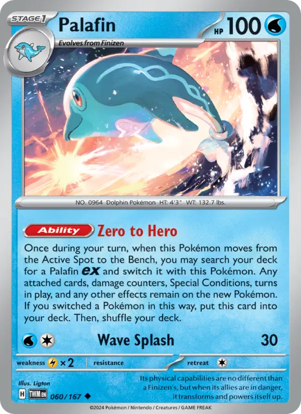 Palafin Uncommon Pokemon card #060 from Twilight Masquerade
