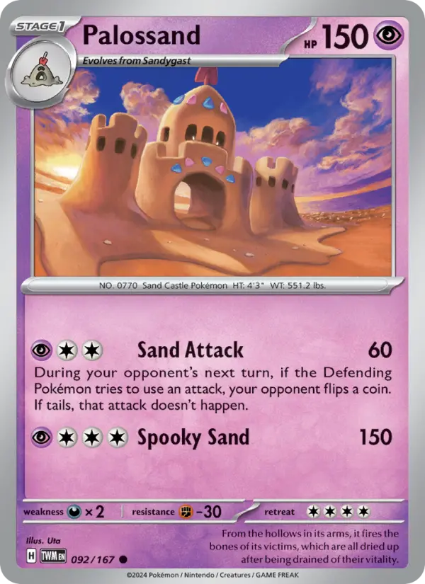 Palossand Common Pokemon card #092 from Twilight Masquerade