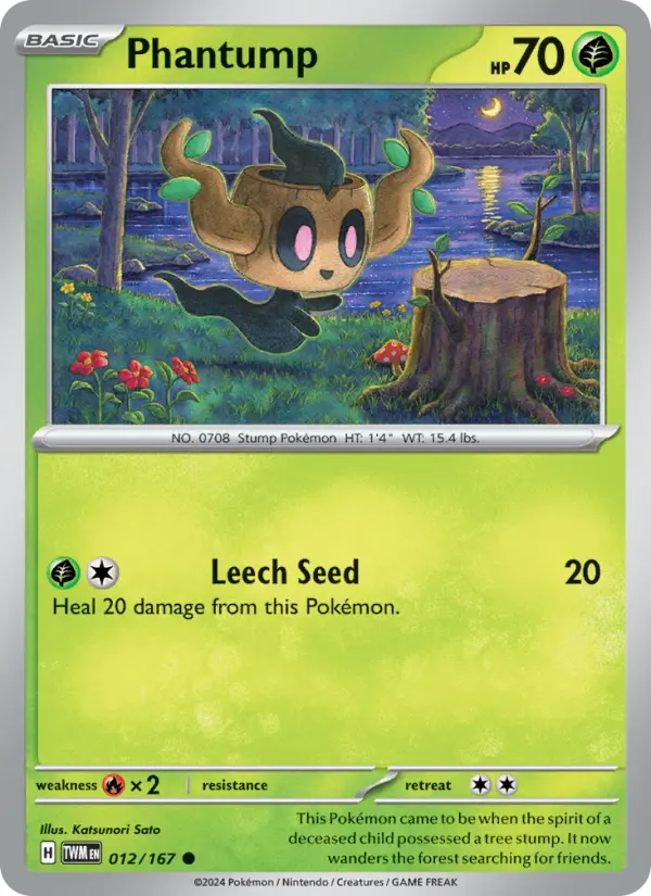 Phantump Common Pokemon card #012 from Twilight Masquerade