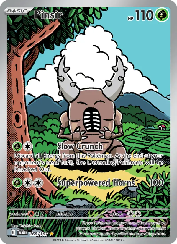 Pinsir Illustration rare Pokemon card #168 from Twilight Masquerade