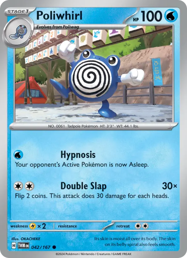 Poliwhirl Common Pokemon card #042 from Twilight Masquerade