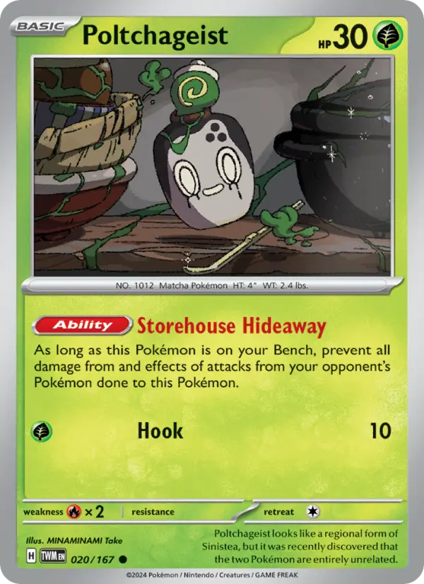 Poltchageist Common Pokemon card #020 from Twilight Masquerade