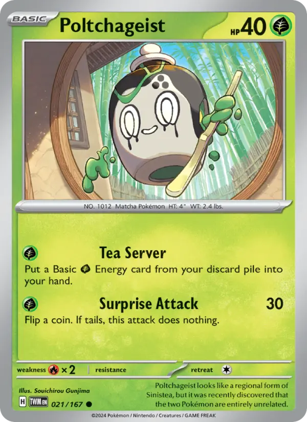 Poltchageist Common Pokemon card #021 from Twilight Masquerade