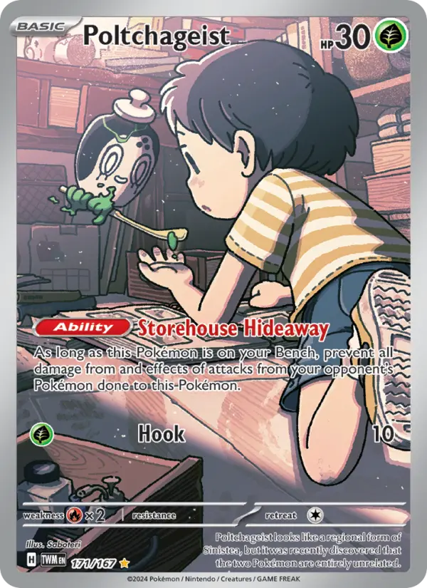 Poltchageist Illustration rare Pokemon card #171 from Twilight Masquerade
