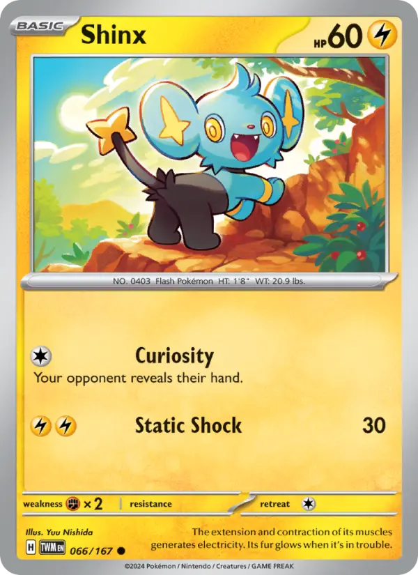 Shinx Common Pokemon card #066 from Twilight Masquerade
