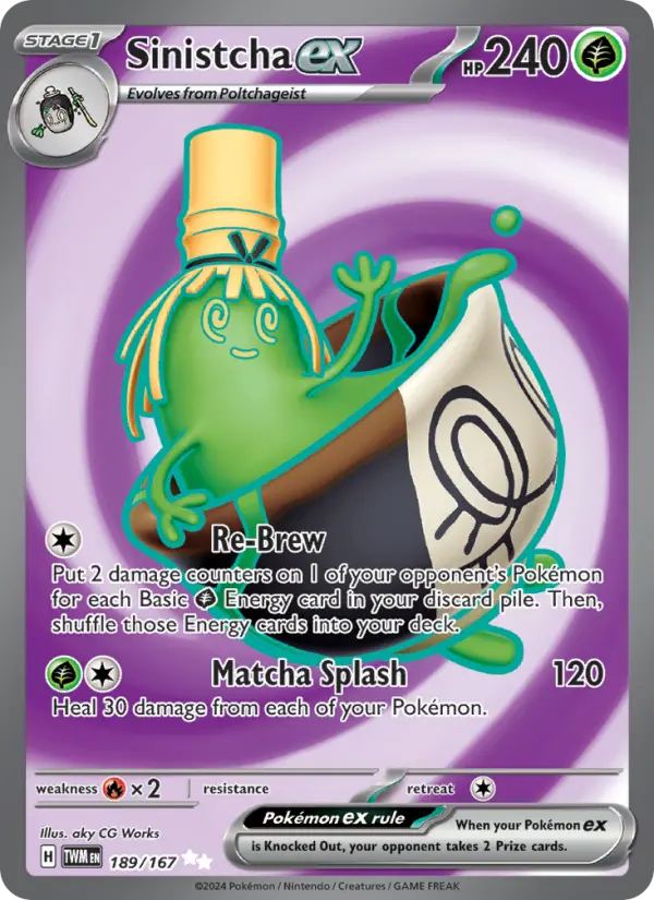 Sinistcha ex Ultra Rare Pokemon card #189 from Twilight Masquerade