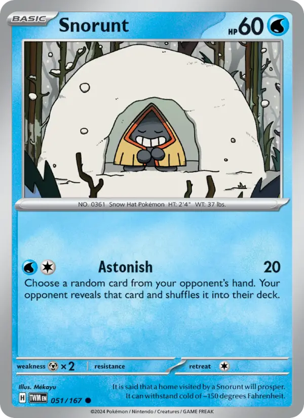 Snorunt Common Pokemon card #051 from Twilight Masquerade