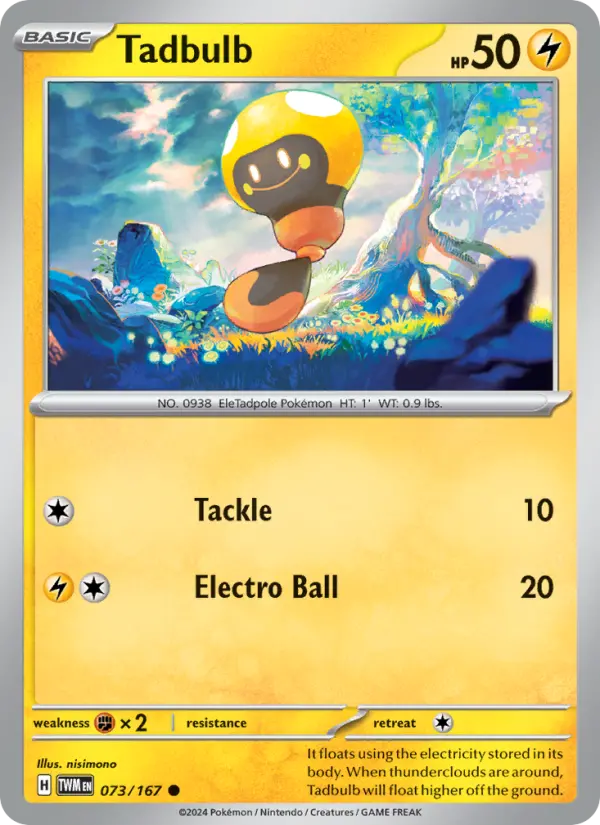Tadbulb Common Pokemon card #073 from Twilight Masquerade