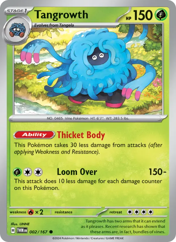 Tangrowth Common Pokemon card #002 from Twilight Masquerade