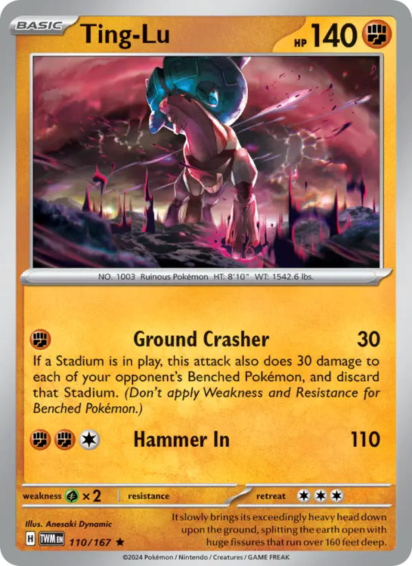 Ting-Lu Rare Pokemon card #110 from Twilight Masquerade