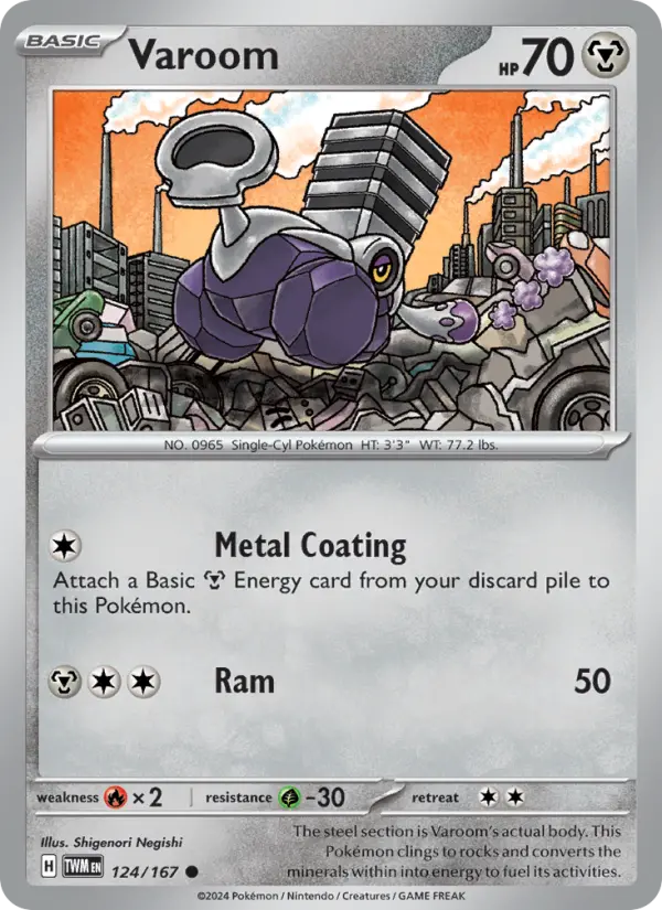 Varoom Common Pokemon card #124 from Twilight Masquerade