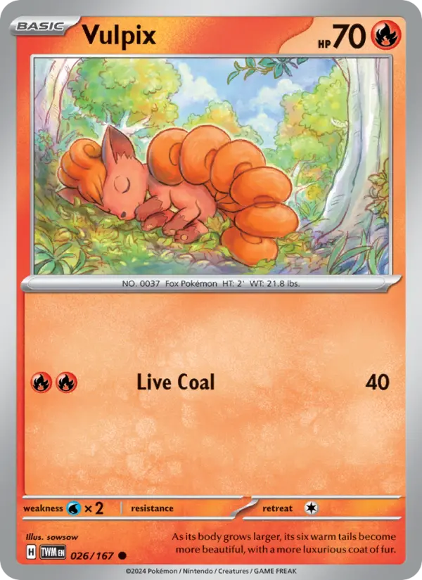 Vulpix Common Pokemon card #026 from Twilight Masquerade