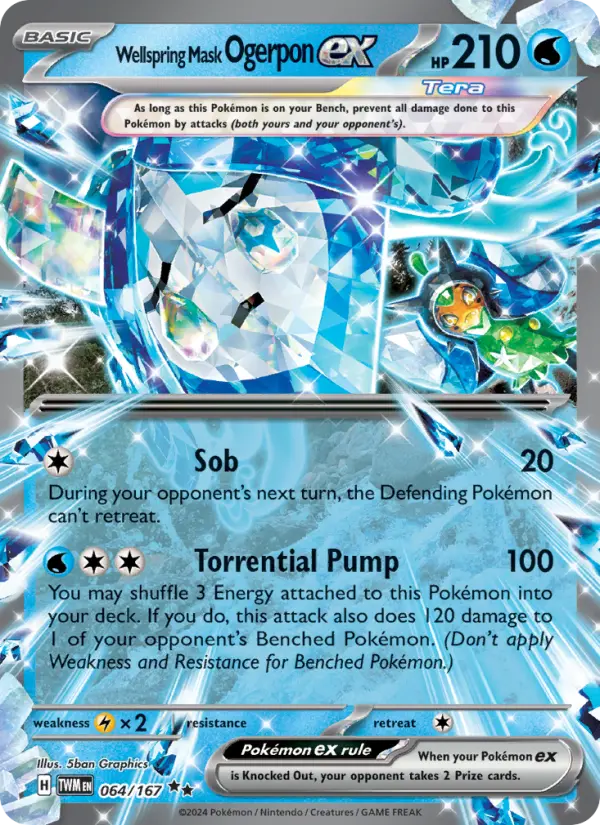 Wellspring Mask Ogerpon ex Double rare Pokemon card #064 from Twilight Masquerade