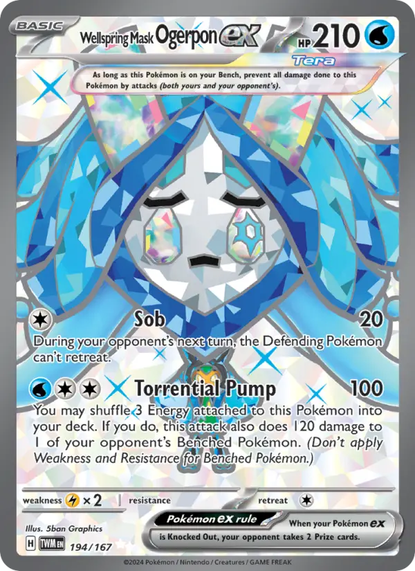 Wellspring Mask Ogerpon ex Ultra Rare Pokemon card #194 from Twilight Masquerade