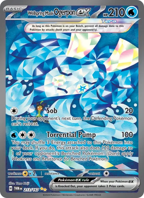 Wellspring Mask Ogerpon ex Special illustration rare Pokemon card #213 from Twilight Masquerade