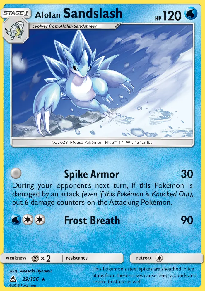 Alolan Sandslash Rare Pokemon card #29 from Ultra Prism