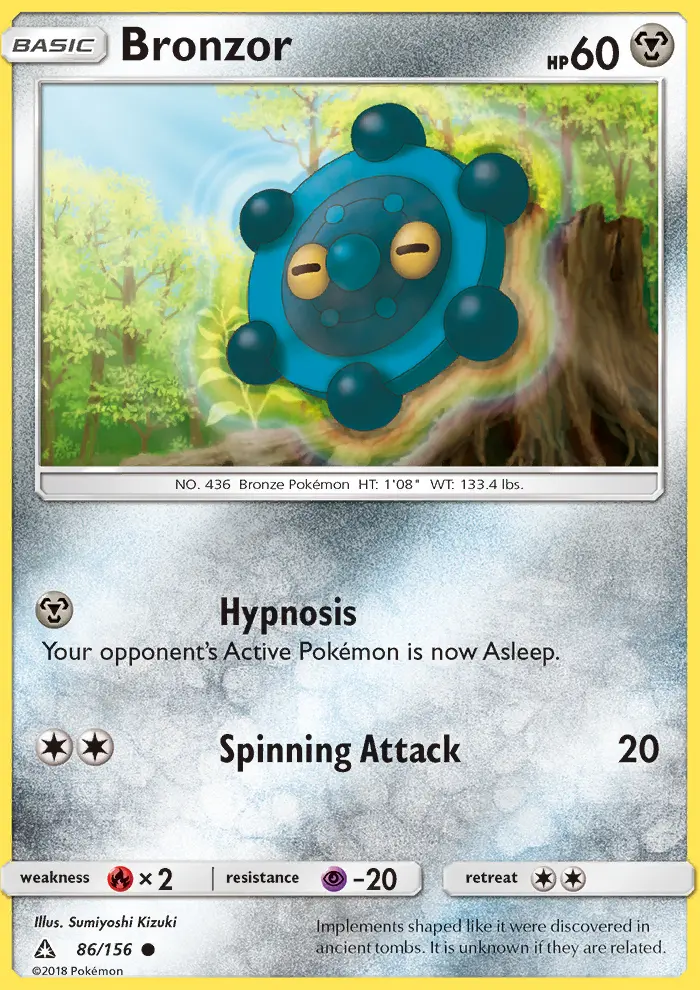 Bronzor Common Pokemon card #86 from Ultra Prism