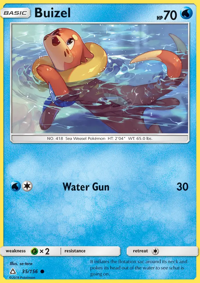 Buizel Common Pokemon card #35 from Ultra Prism