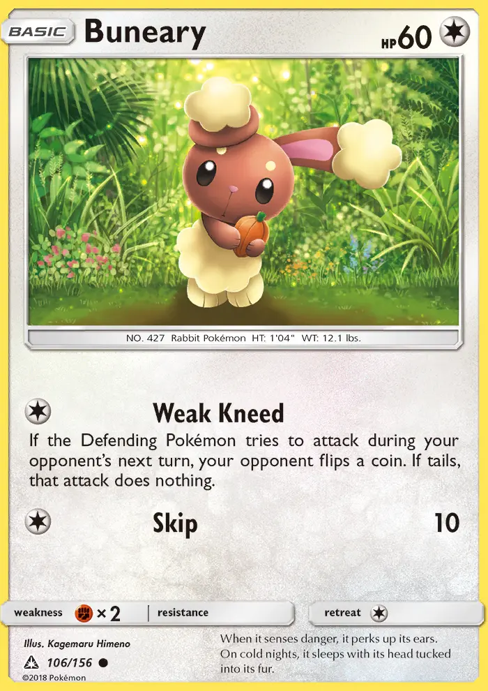 Buneary Common Pokemon card #106 from Ultra Prism