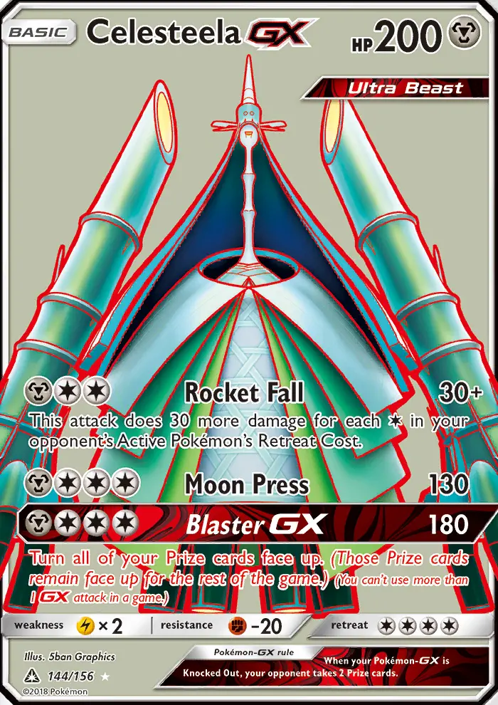 Celesteela GX Ultra Rare Pokemon card #144 from Ultra Prism