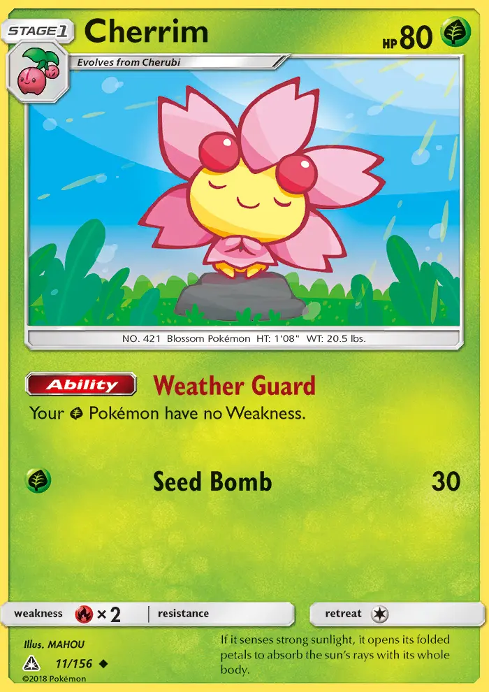 Cherrim Uncommon Pokemon card #11 from Ultra Prism