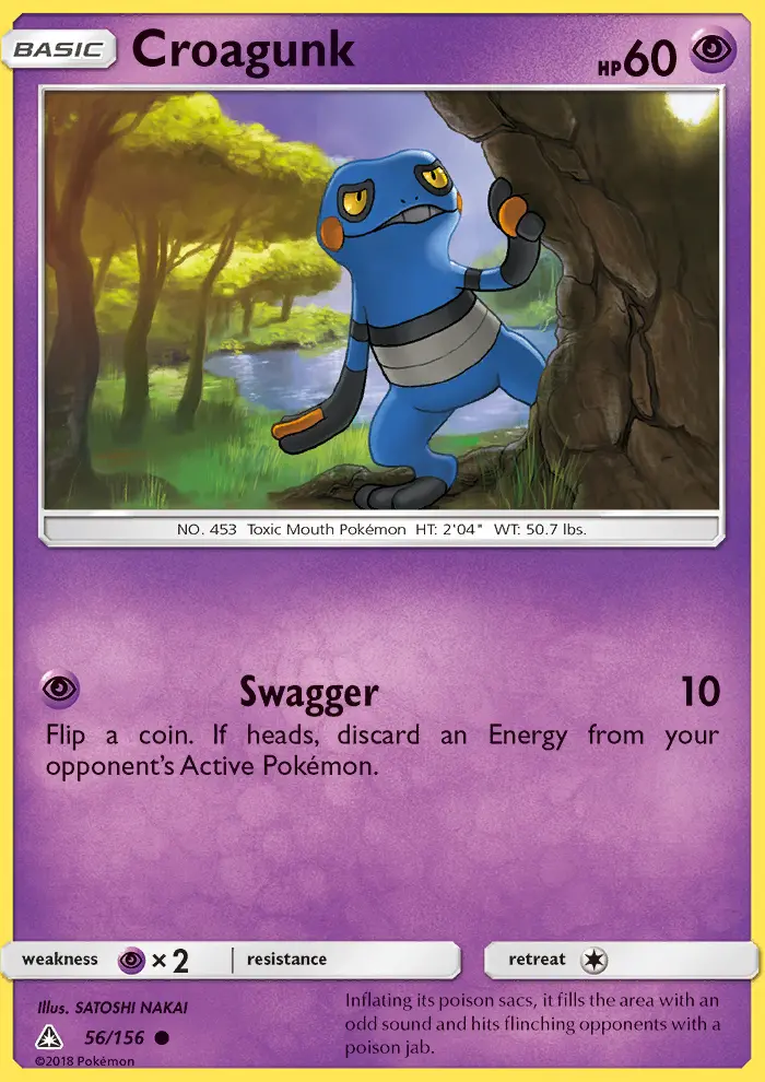 Croagunk Common Pokemon card #56 from Ultra Prism