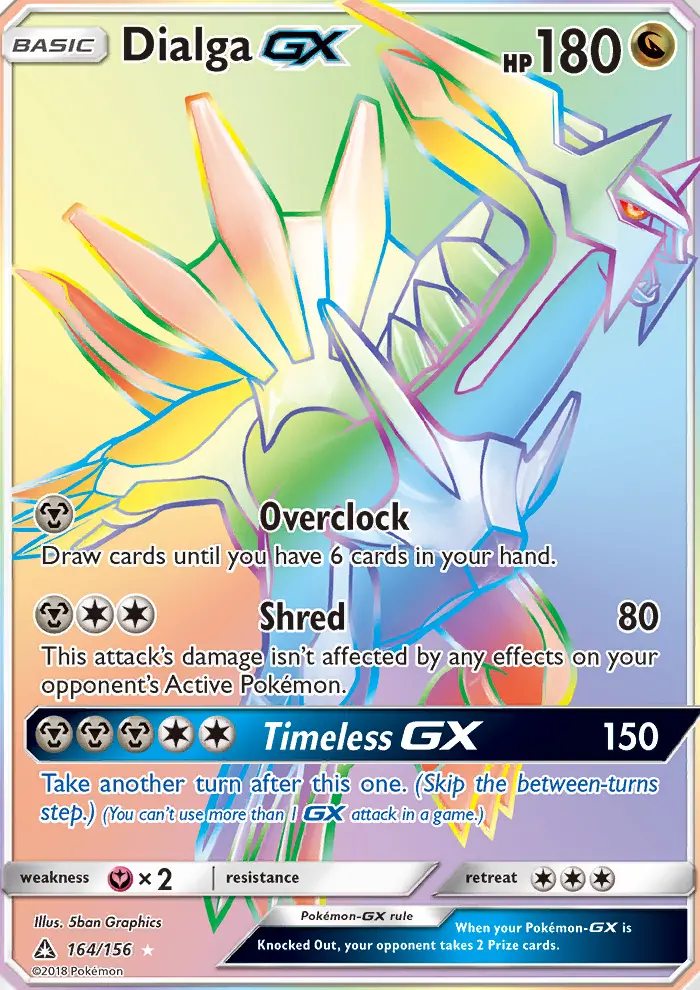 Dialga GX Secret Rare Pokemon card #164 from Ultra Prism