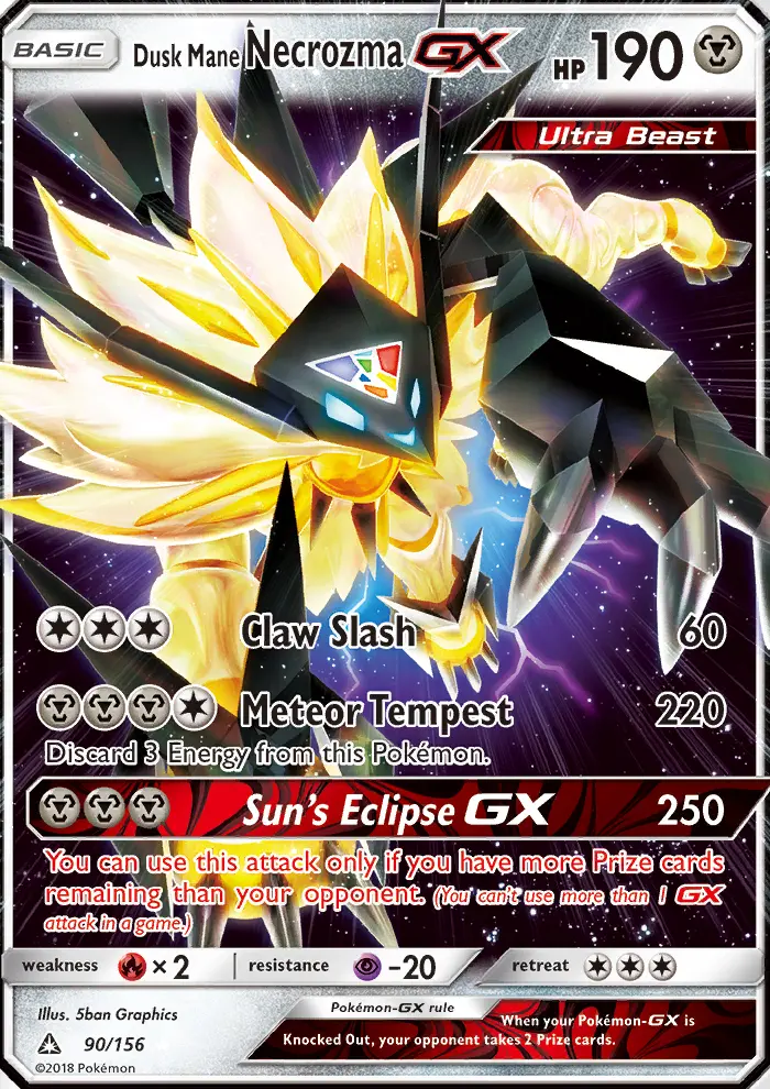 Dusk Mane Necrozma GX Ultra Rare Pokemon card #90 from Ultra Prism
