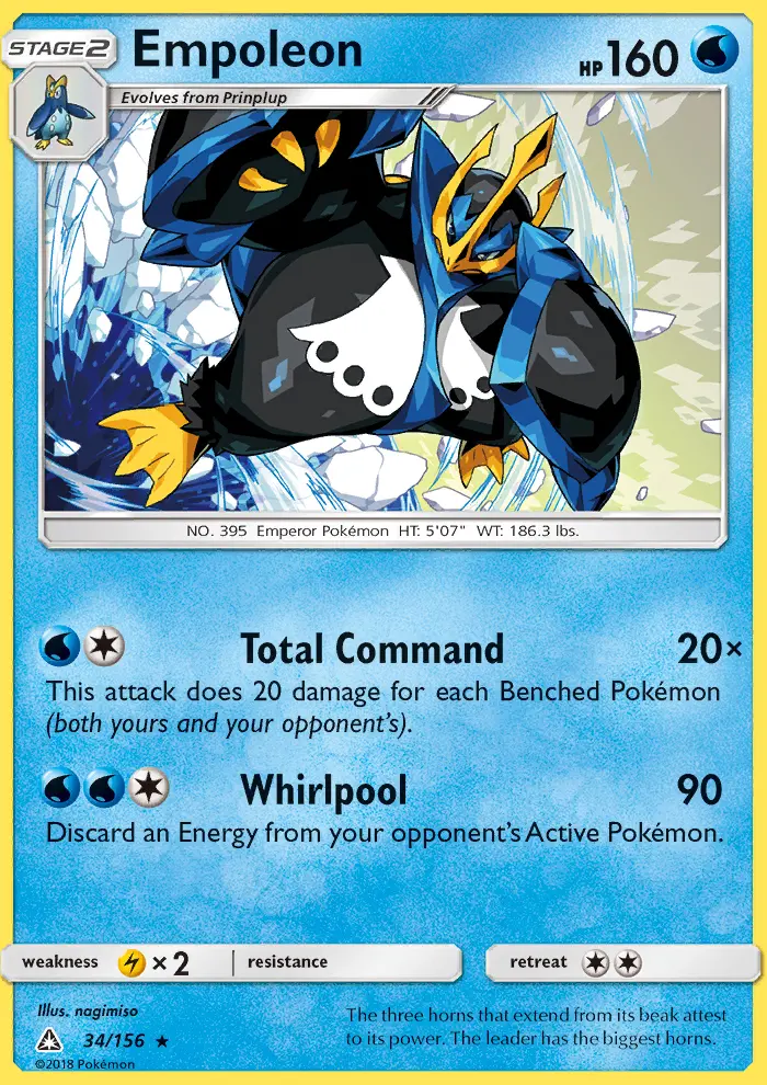 Empoleon Rare Pokemon card #34 from Ultra Prism