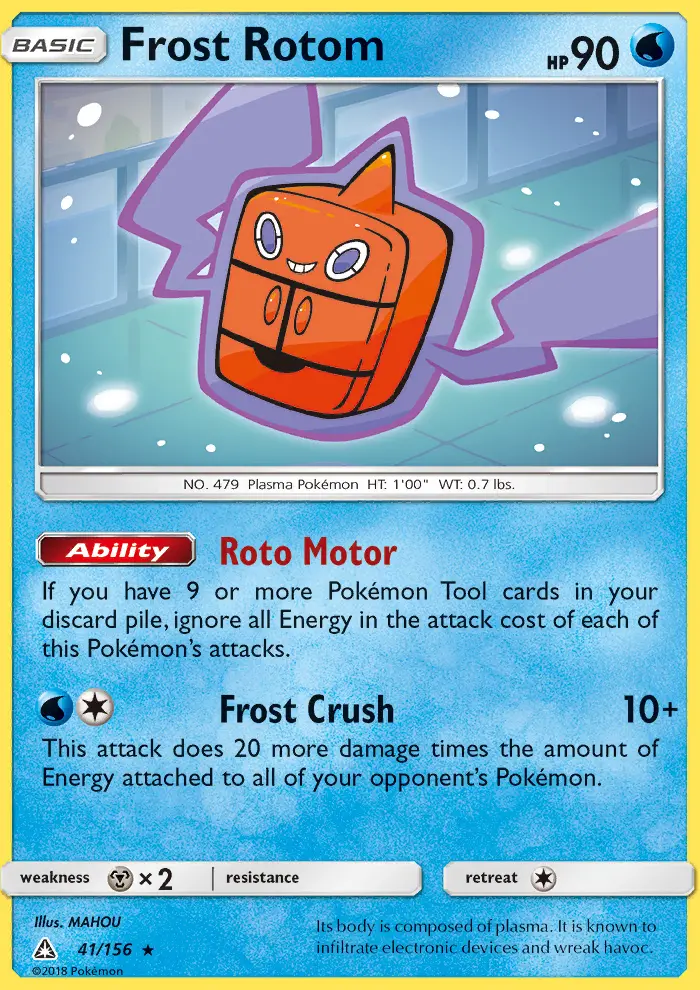 Frost Rotom Rare Pokemon card #41 from Ultra Prism