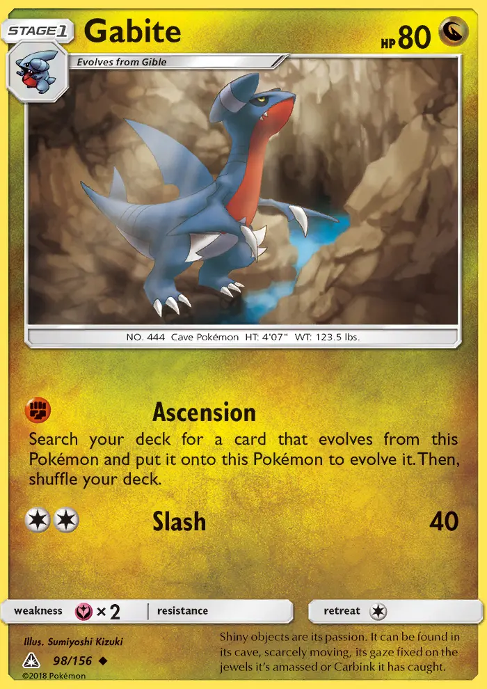 Gabite Uncommon Pokemon card #98 from Ultra Prism