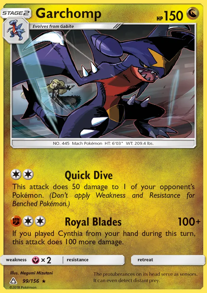 Garchomp Rare Pokemon card #99 from Ultra Prism
