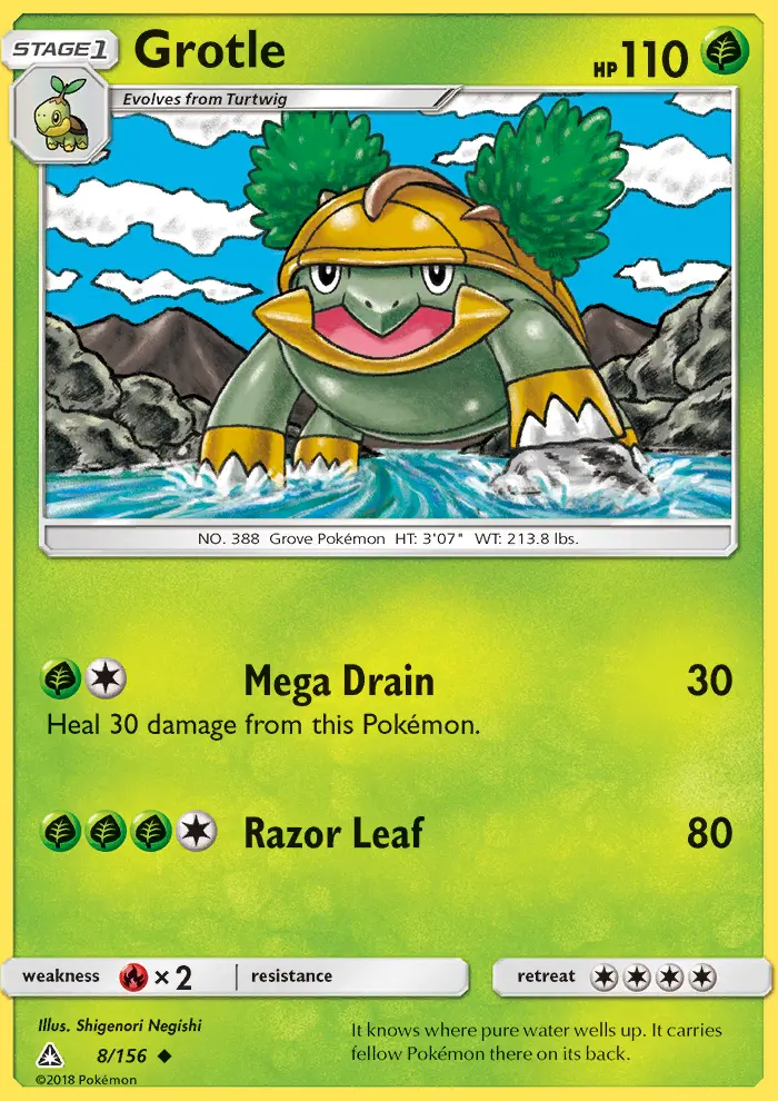 Grotle Uncommon Pokemon card #8 from Ultra Prism
