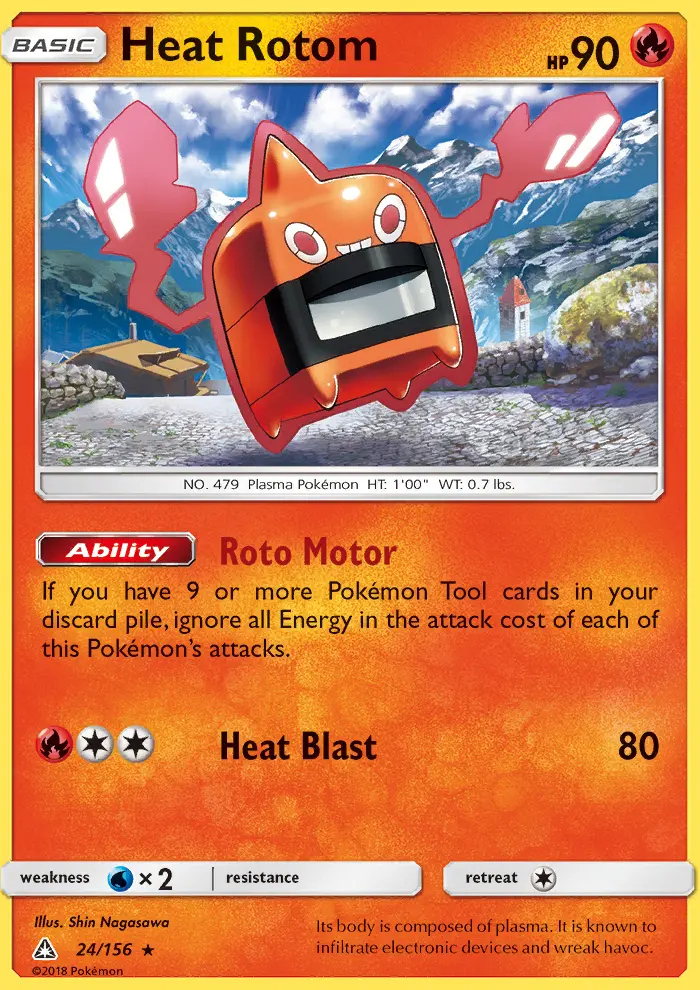 Heat Rotom Rare Pokemon card #24 from Ultra Prism