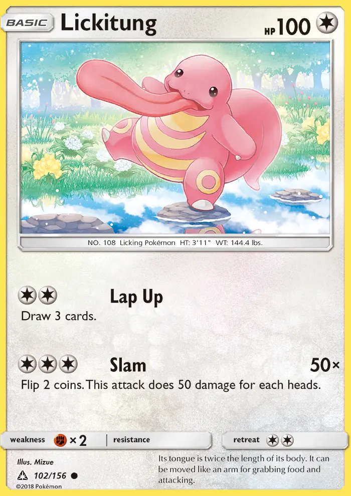 Lickitung Common Pokemon card #102 from Ultra Prism