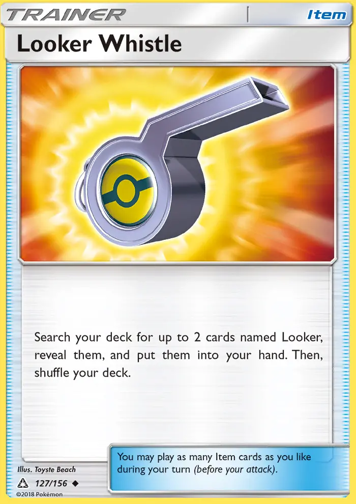 Looker Whistle Uncommon Pokemon card #127 from Ultra Prism