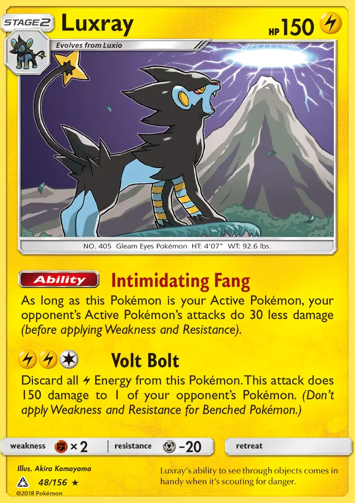 Luxray Rare Pokemon card #48 from Ultra Prism