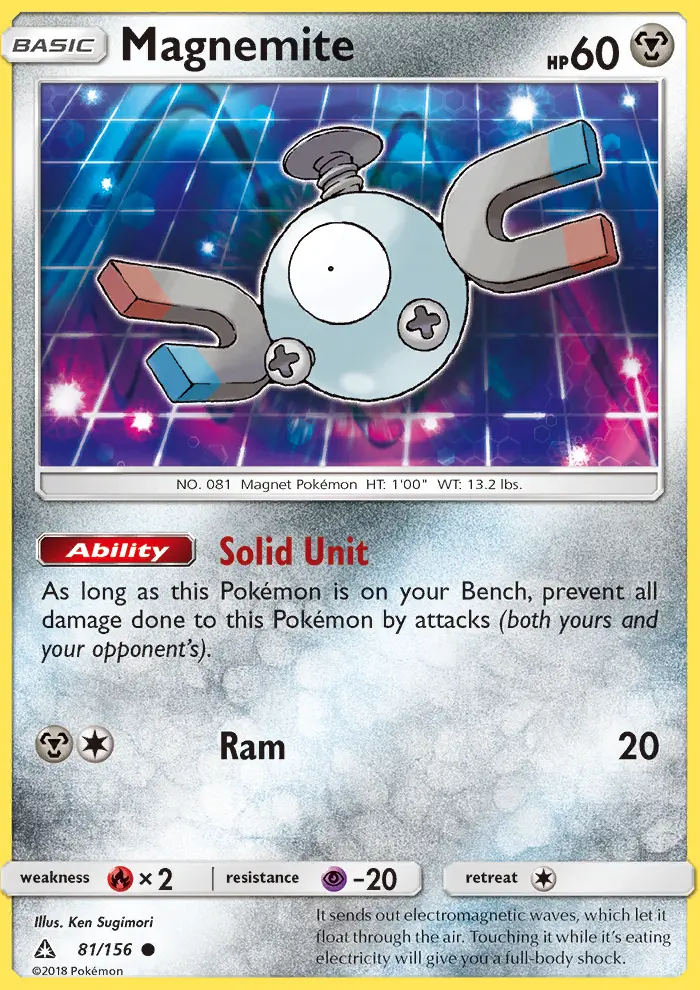 Magnemite Common Pokemon card #81 from Ultra Prism