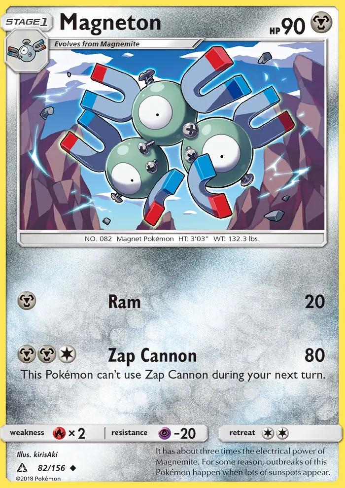 Magneton Uncommon Pokemon card #82 from Ultra Prism