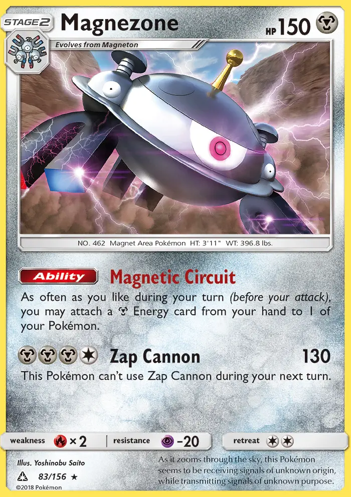 Magnezone Rare Pokemon card #83 from Ultra Prism